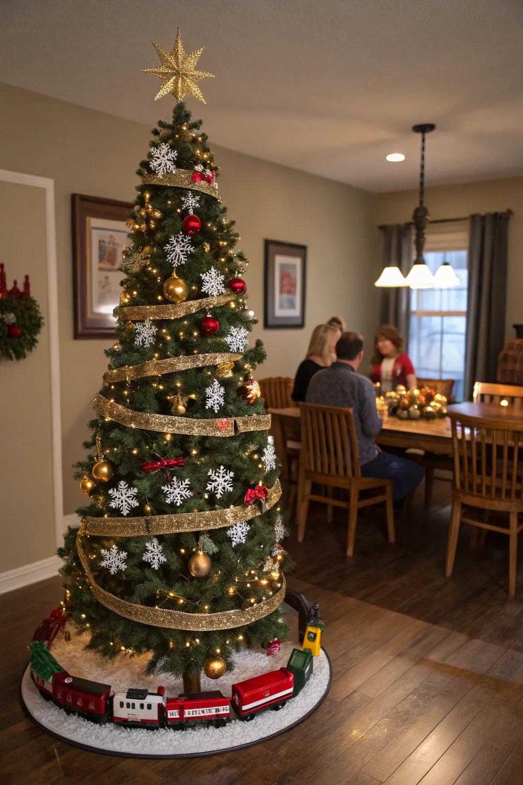 An Arctic Transport-themed tree that invites you on a magical journey.