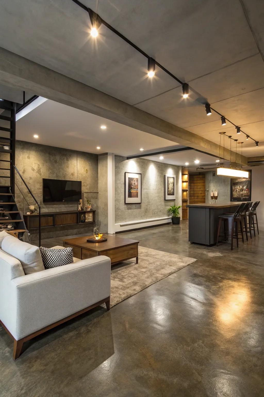 Tarnished concrete: industrial stylish on a budget plan.