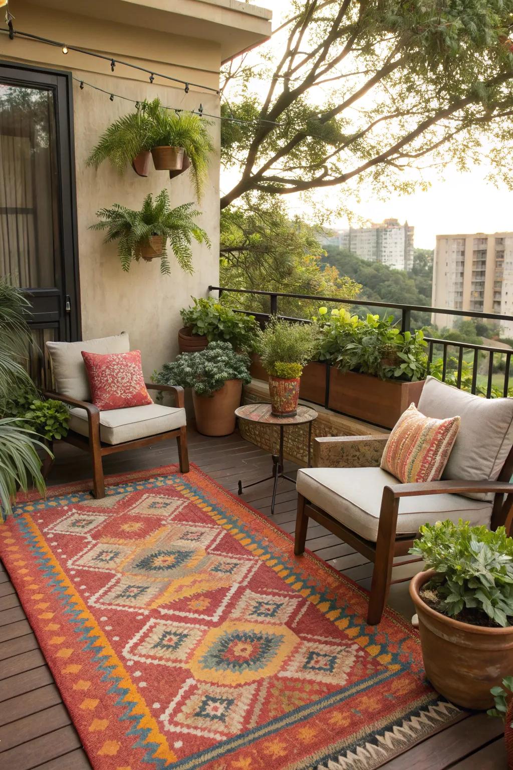 Open-air mats incorporating comfort and color to your patio.