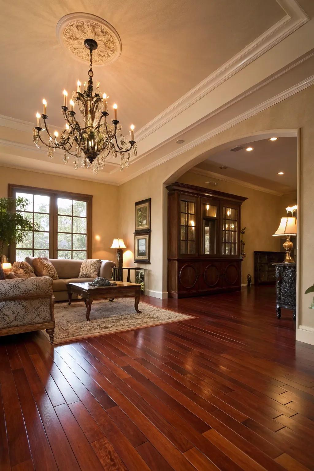 Stylish lighting infuses elegance and ambiance.