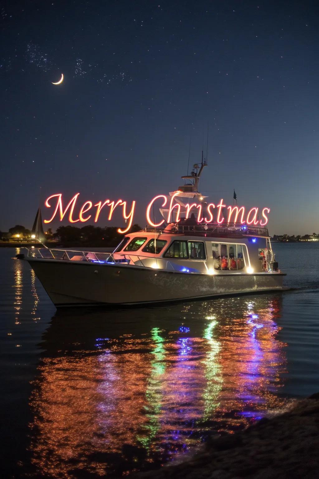 A genuine holiday message lighting up the night, disseminating cheer to everyone.