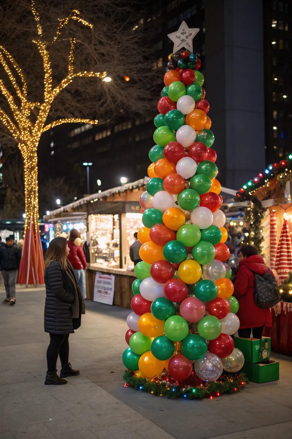 A balloon tree lends a playful and modern twist.