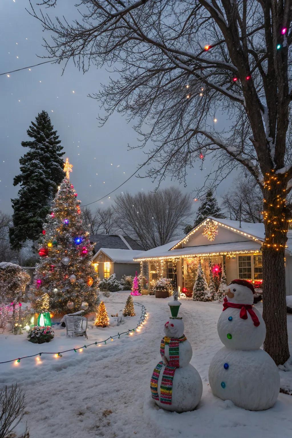 A yard turned into a magical winter fantasyland.