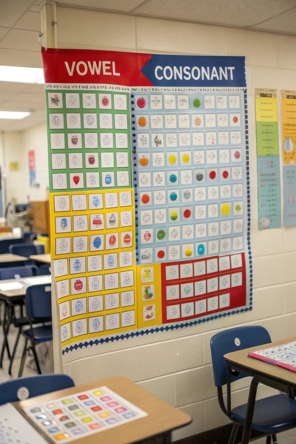 Phonetic displays turn walls into interactive educational resources.