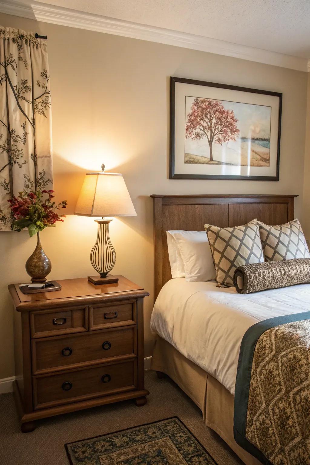 Thoughtful accent pieces add style without cluttering the space.
