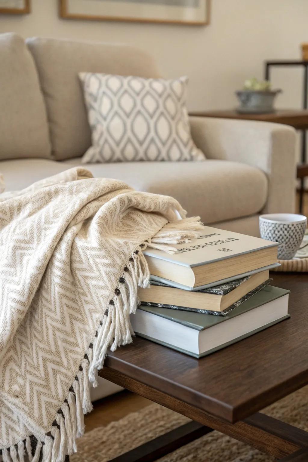 Employ layers of texture to cultivate a comfortable and welcoming ambiance.