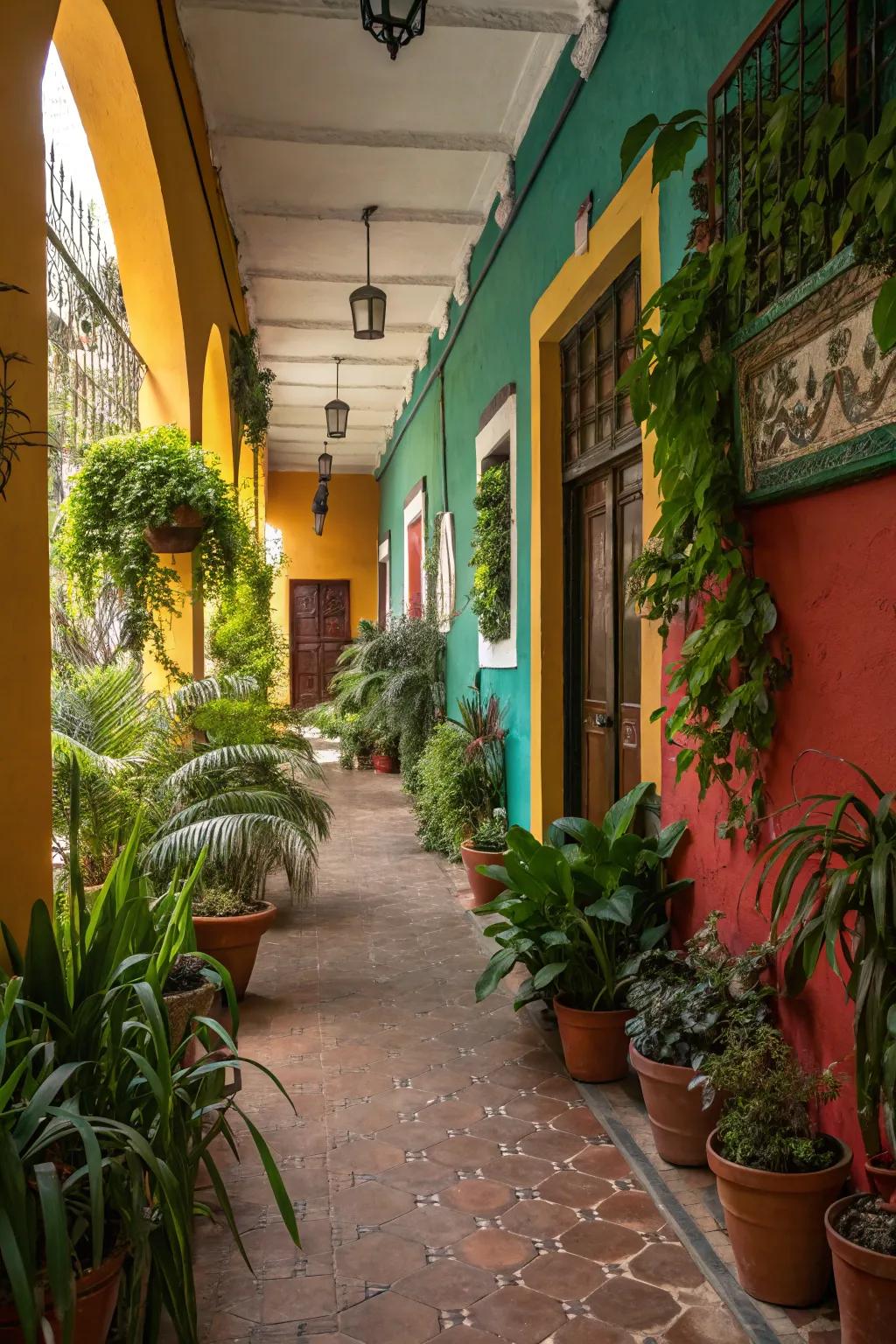 Flora and verdure infuse vitality and animation into your corridor.