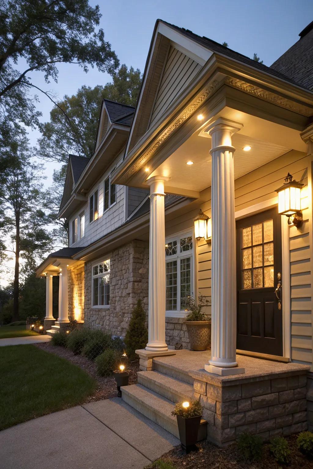 Emphasize your home's architecture with pillar lighting.