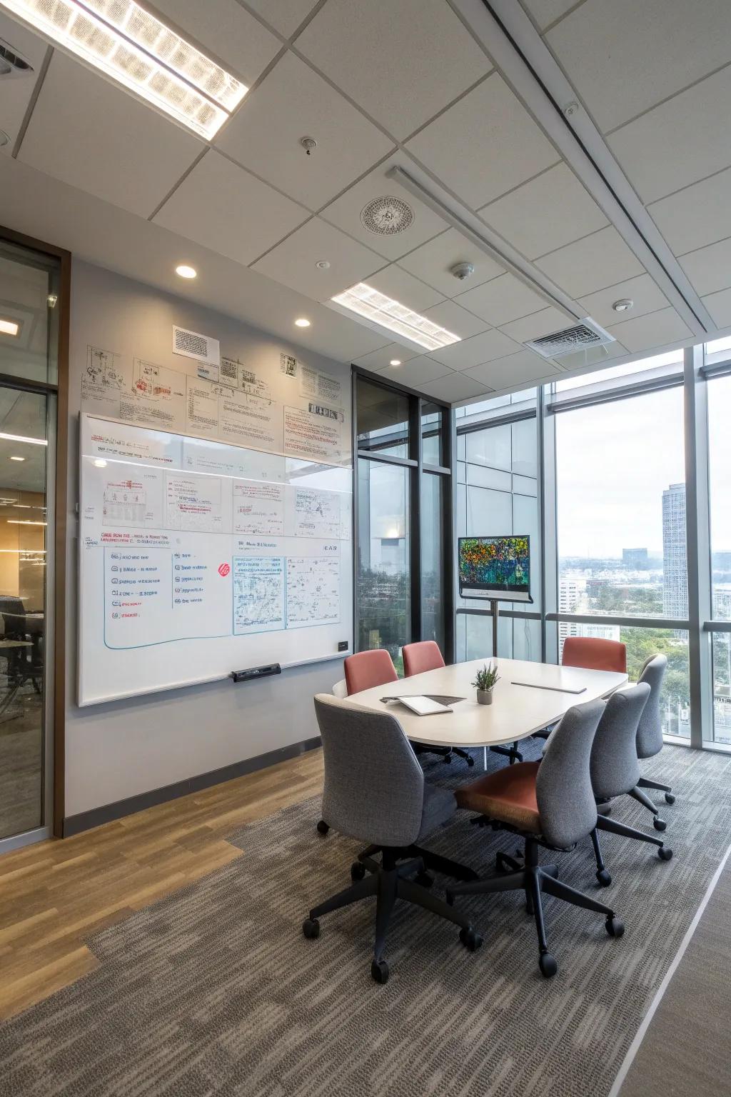 Interactive whiteboards are perfect for dynamic and engaging meetings.