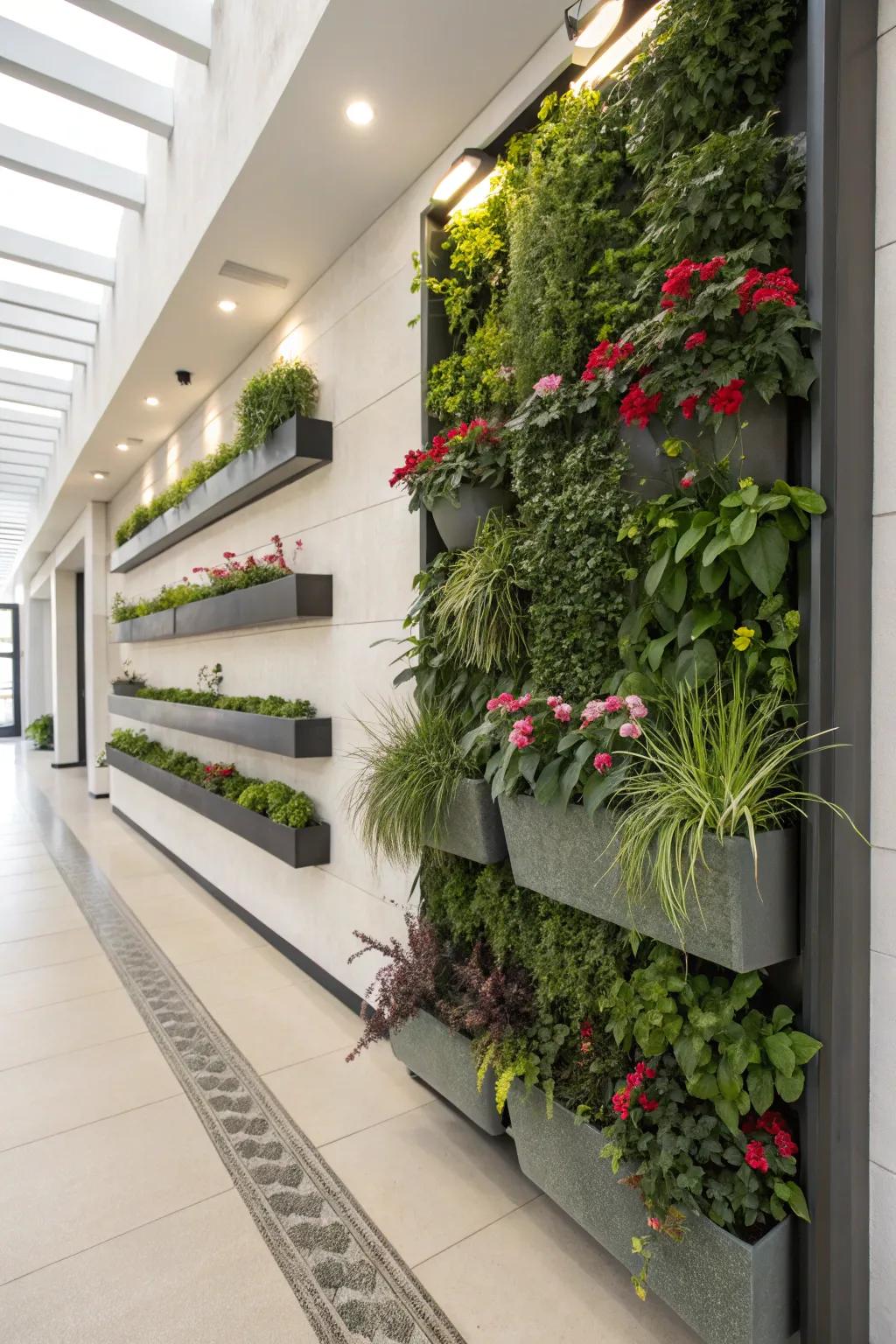 Elevated gardens bring greenery to tight spaces.
