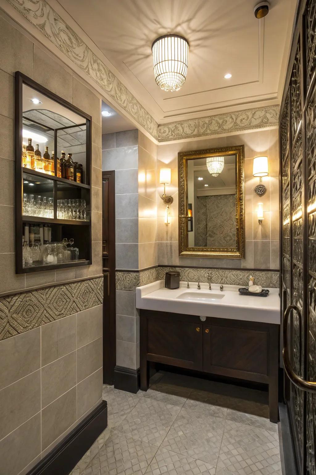 Refined hardware lends sophistication to the space.