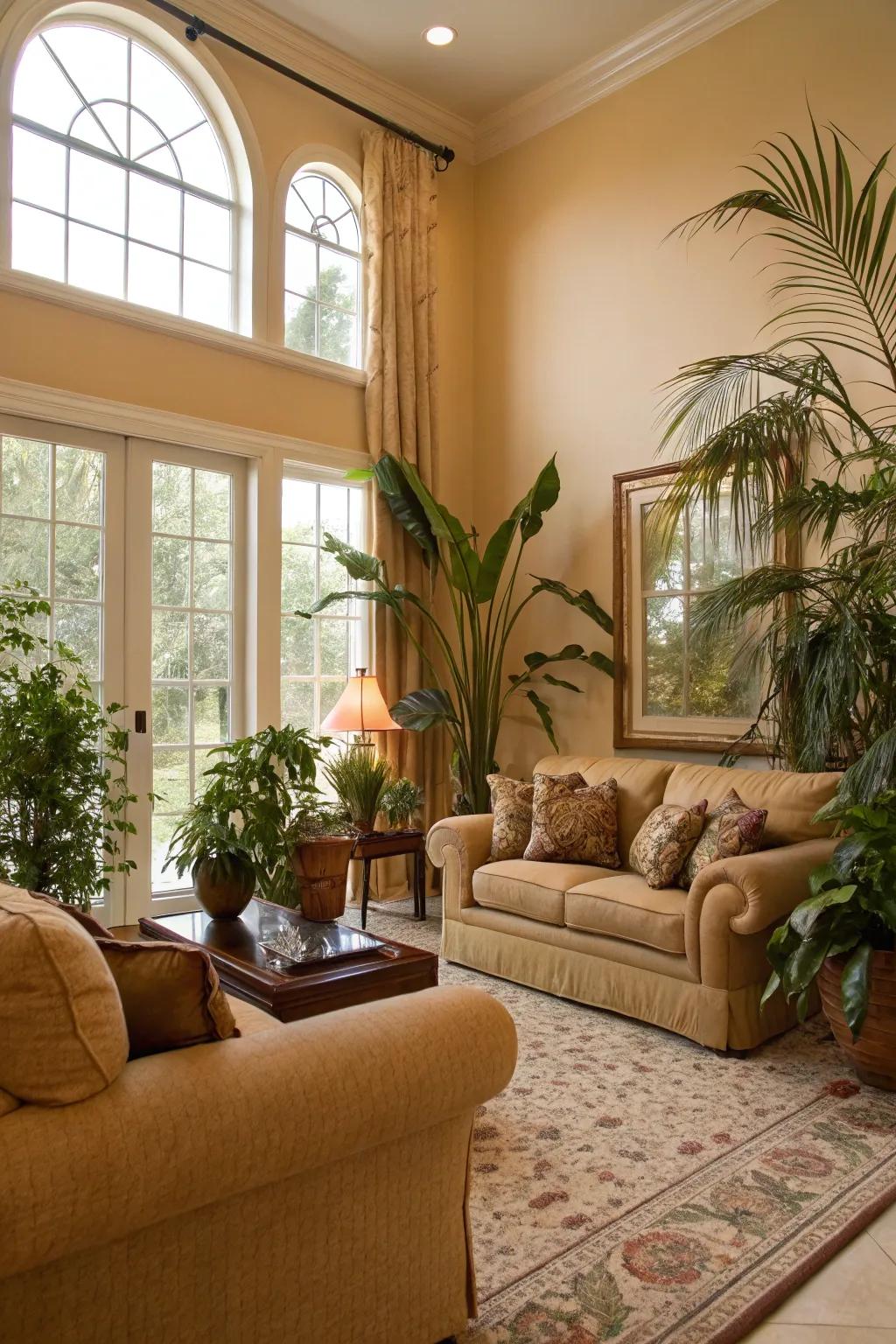 Plants bring life into the room.