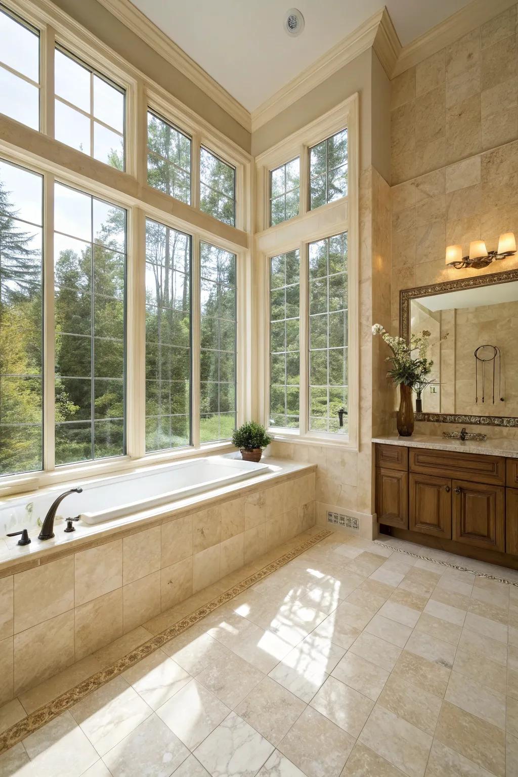 Natural light enhances the beauty of ivory pearl.