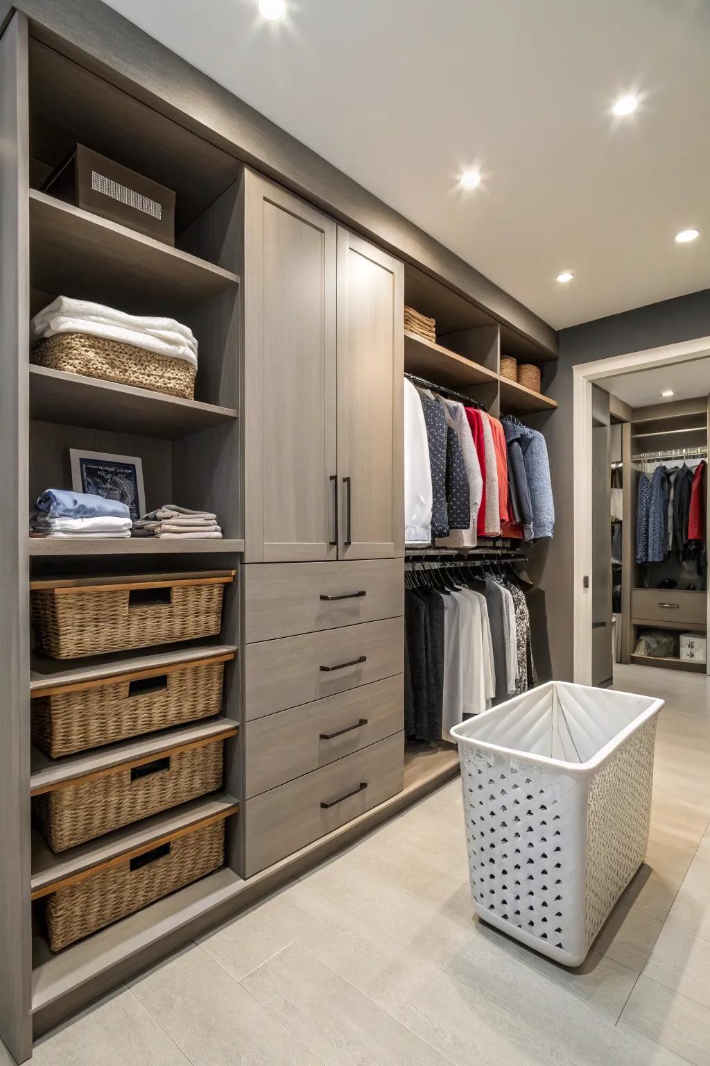 Maintain a clutter-free space with concealed washing solutions.