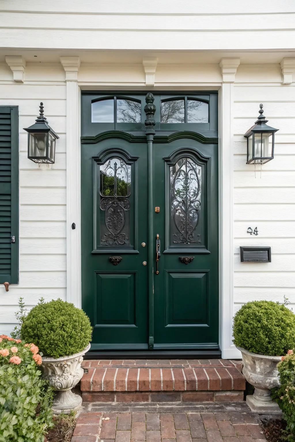 A split door introduces charm and practicality to the entryway.