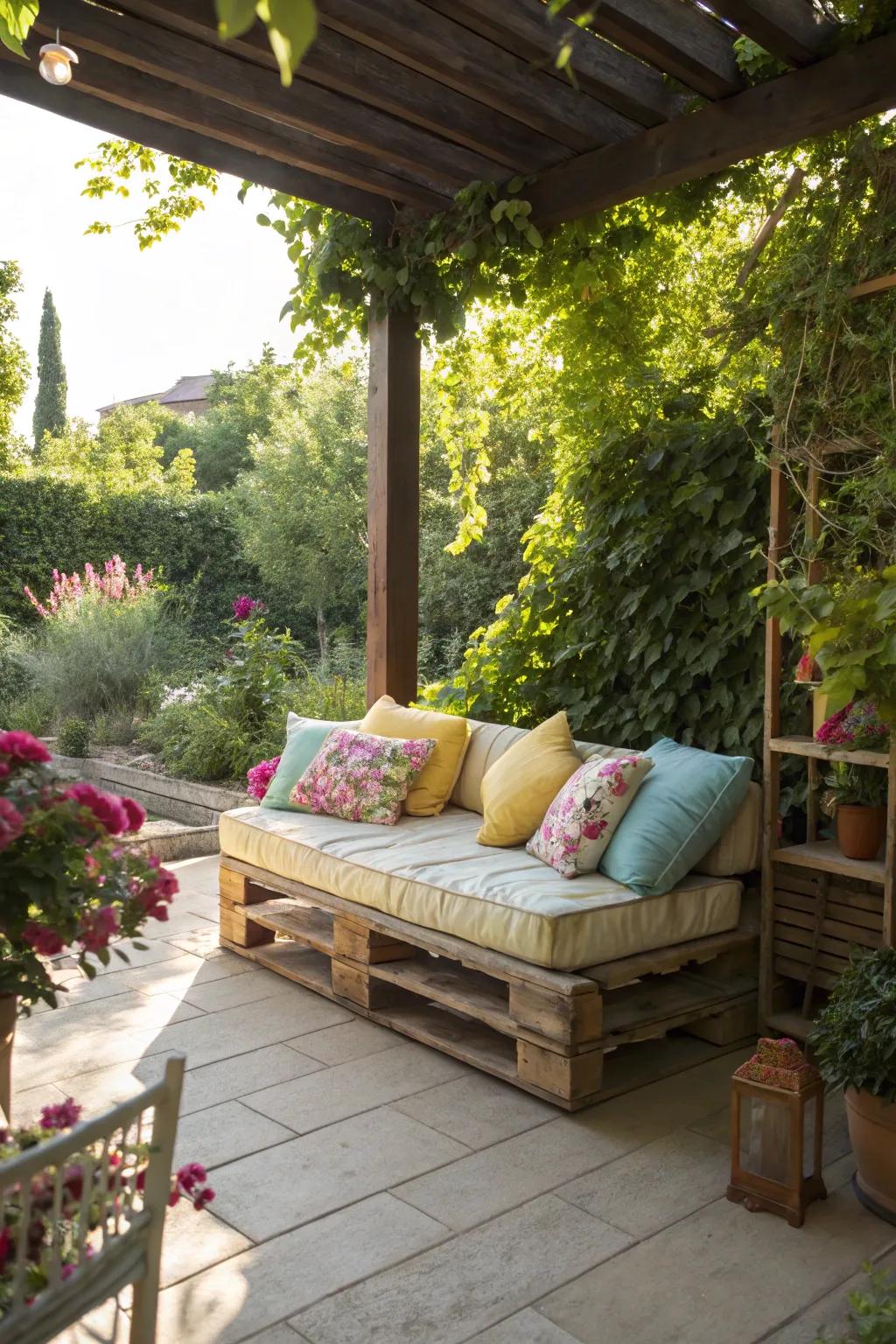 Unwind in style on a platform outdoor lounge.