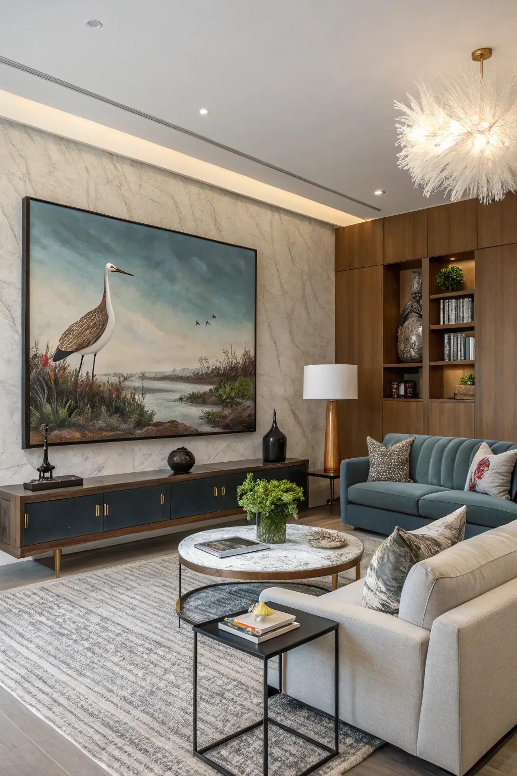 A dramatic embellishment introduces a focal point to your space.