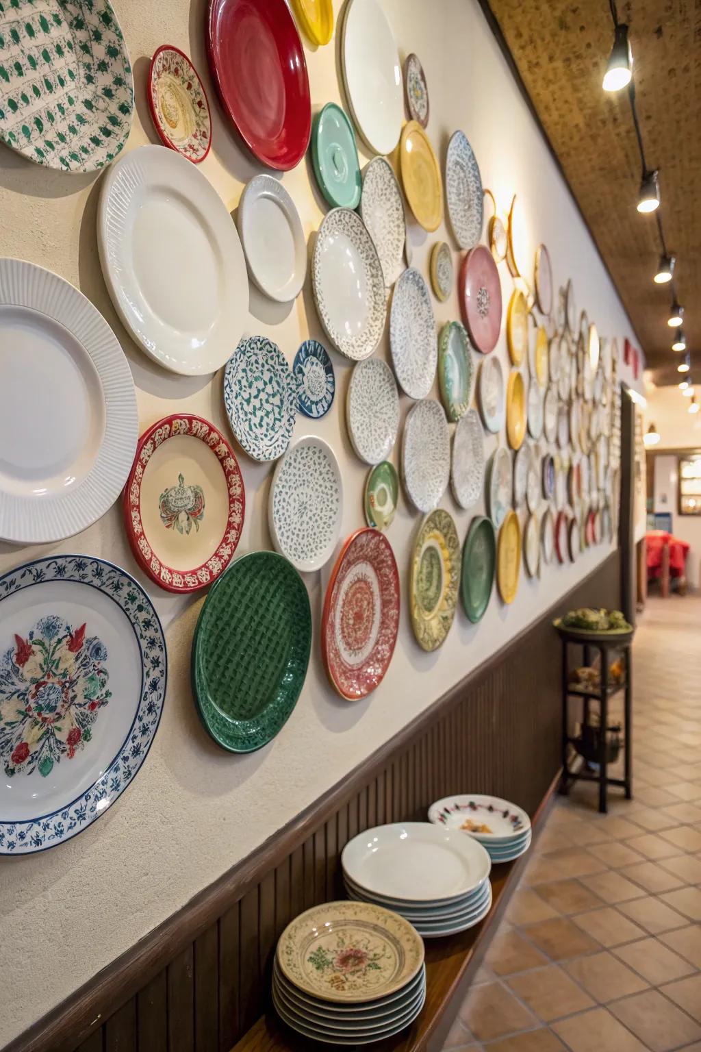 Variation in plate dimensions infuses playful fascination.