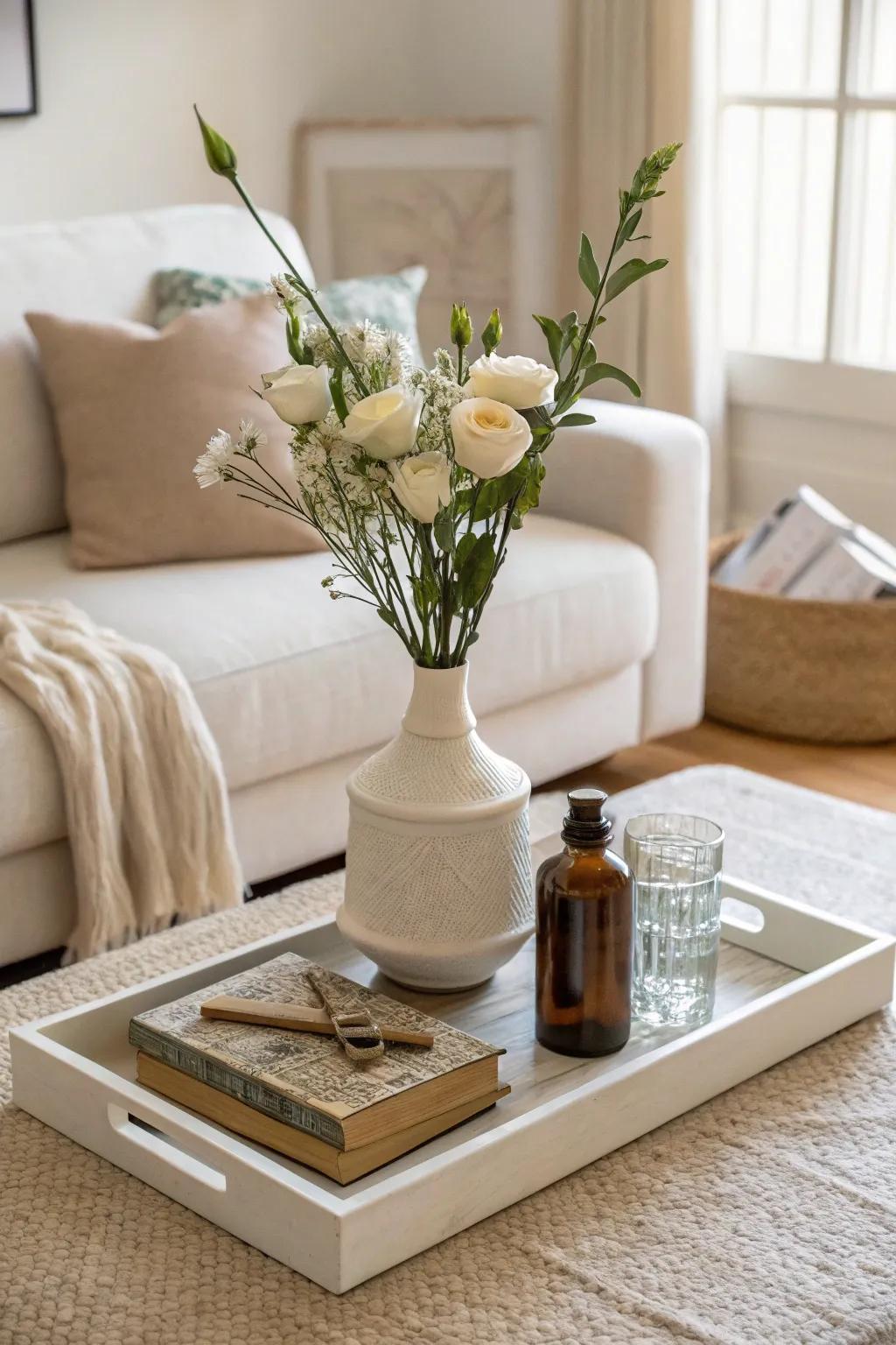 Keeping it simple with a few essential items on a board.