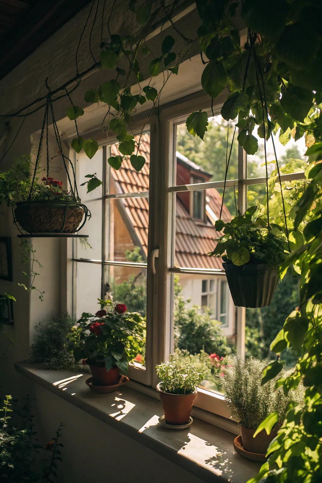 Foliage breathes life into your dormer space.