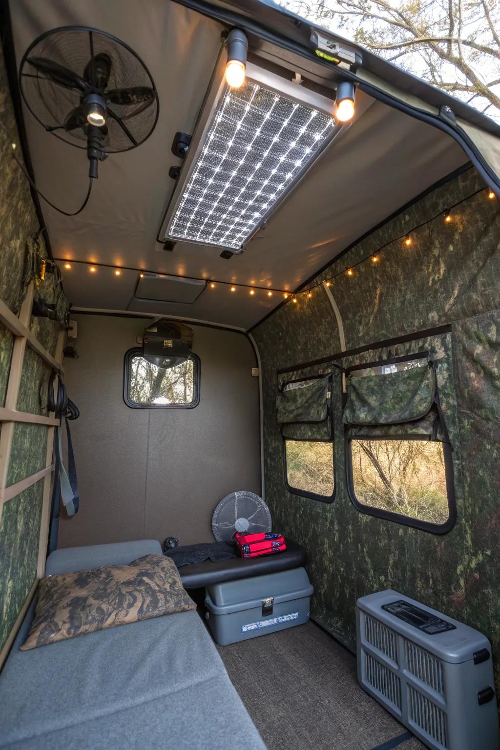 Solar power delivers practical and sustainable energy solutions for your deer blind.