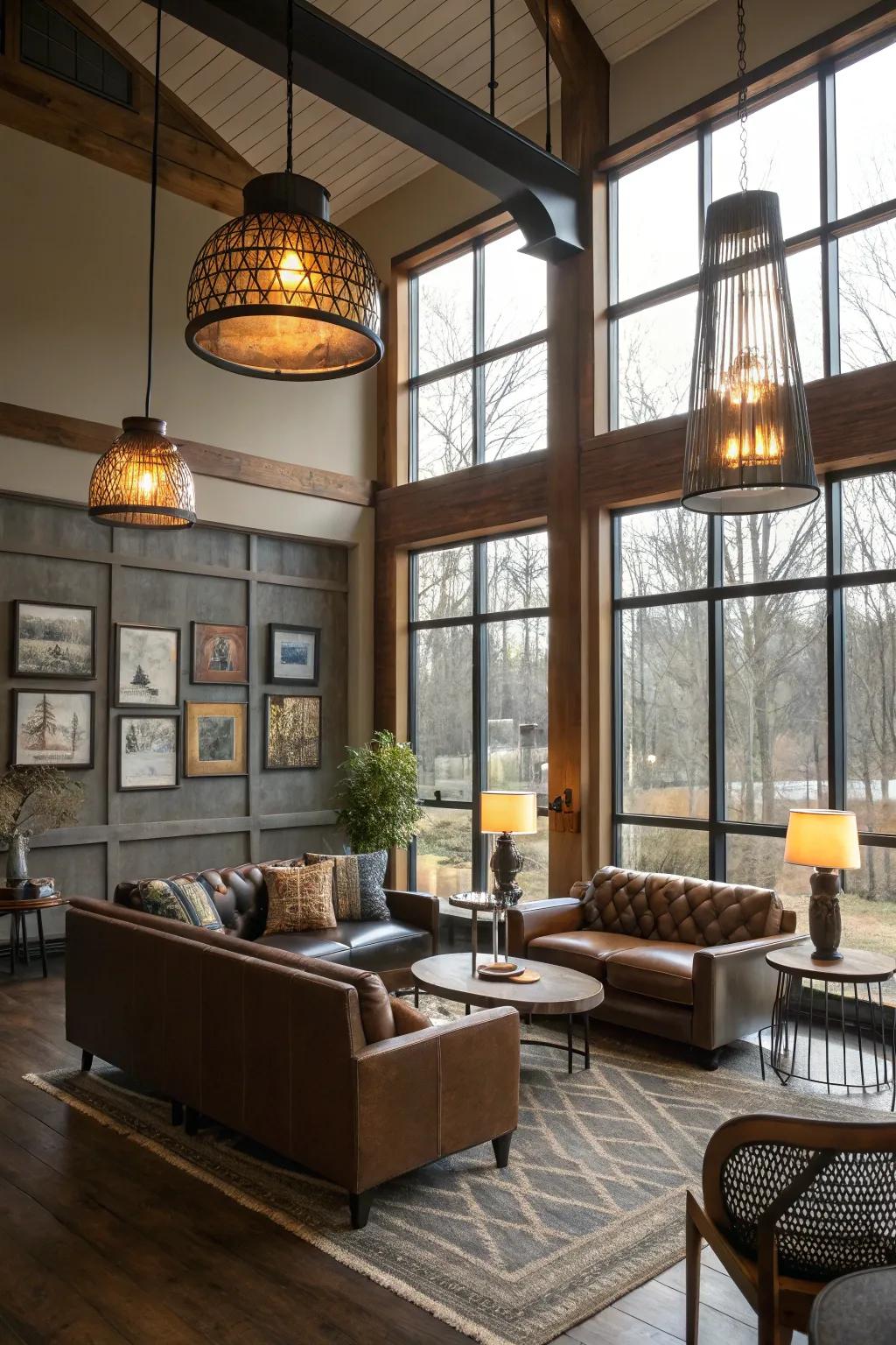 Sunlight and artificial light combine to illuminate the retreat.