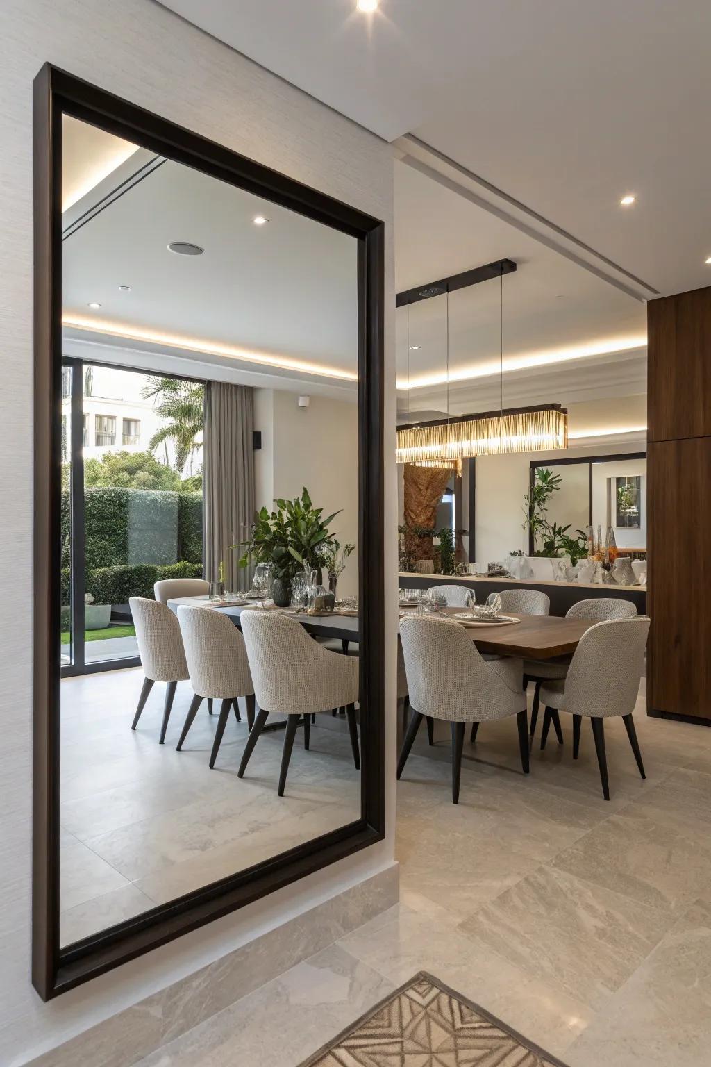 Borderless mirrors offer a sleek, modern appearance.