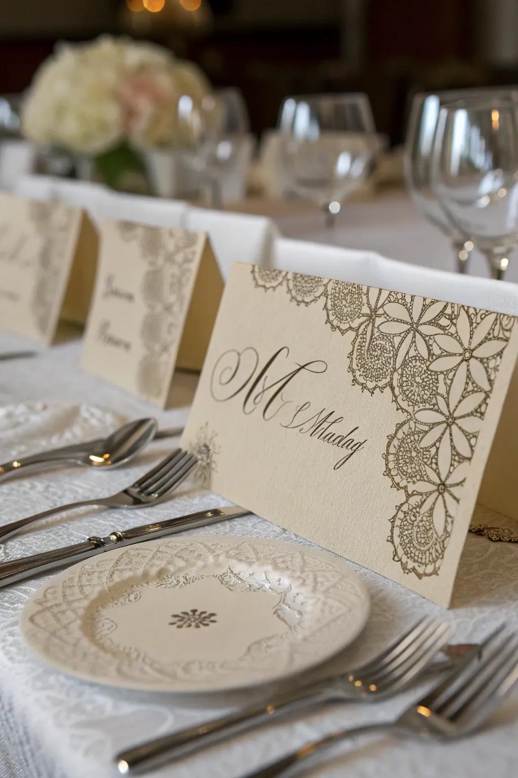 Textured paper elevates the depth of your place settings.