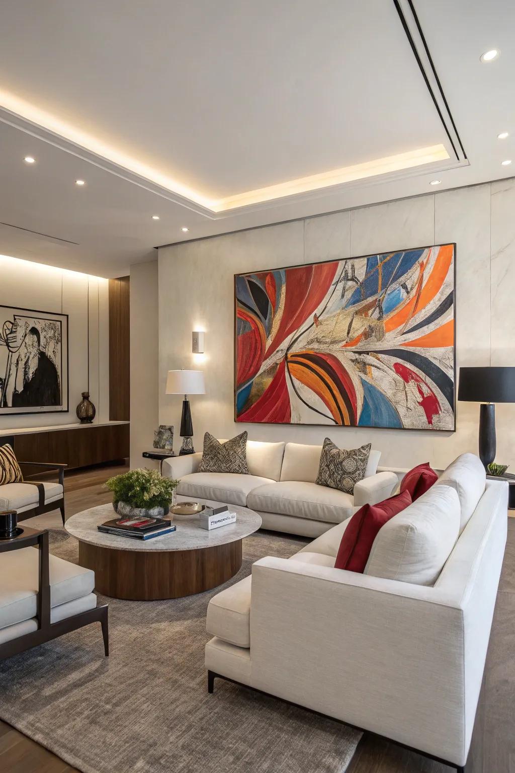 A dominant feature defining the room's aesthetic and elevating its appeal.