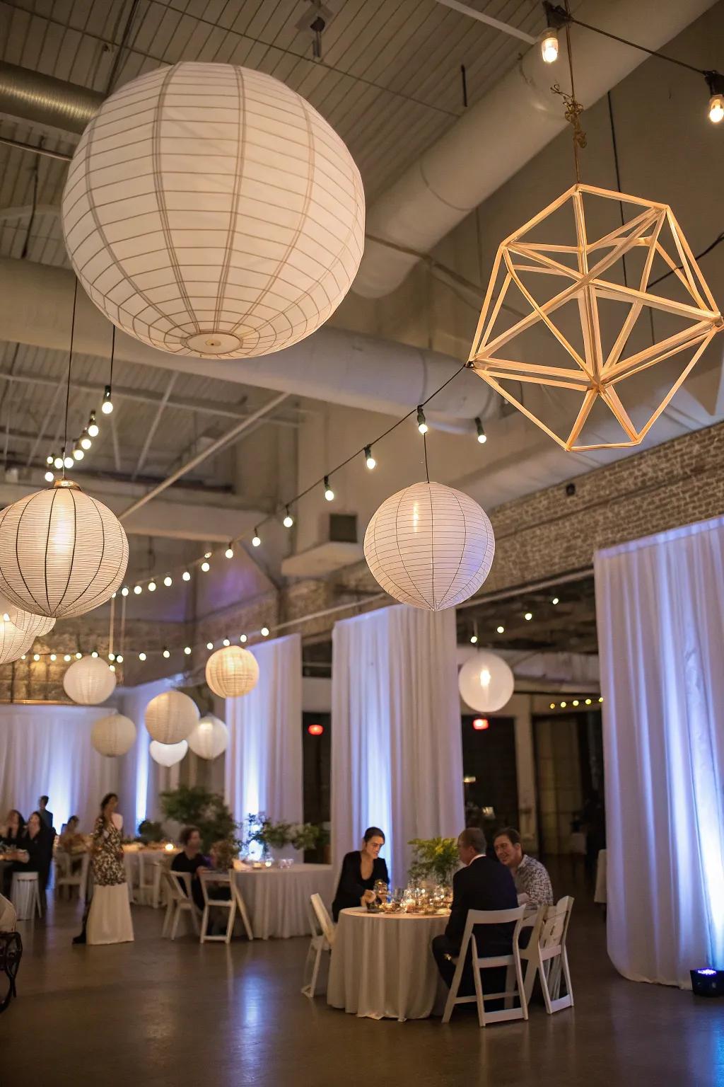 Add playfulness with impressive hanging elements.