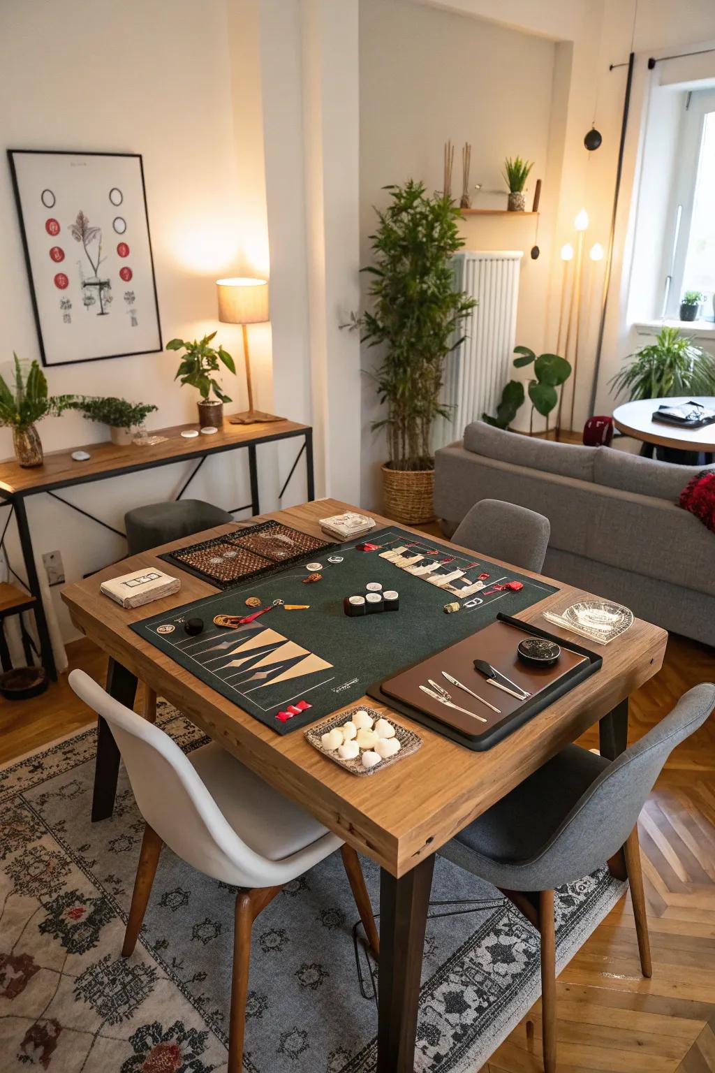 A convertible table works perfectly in any versatile living area.