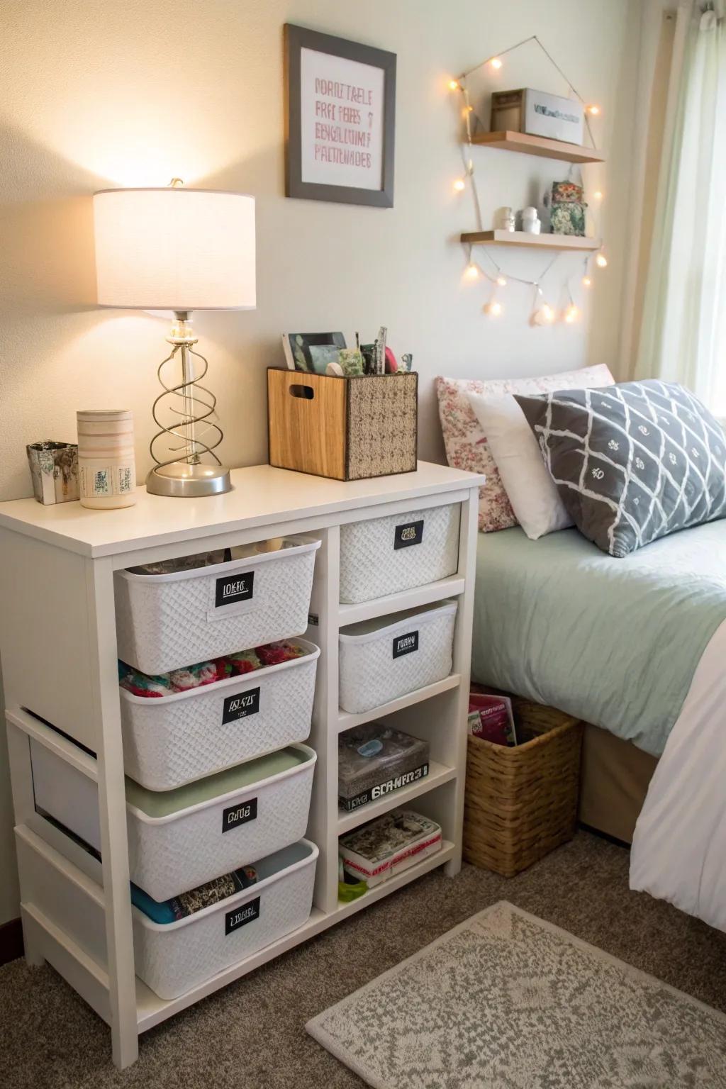 Storage bins offer a practical solution for keeping your residence organized.