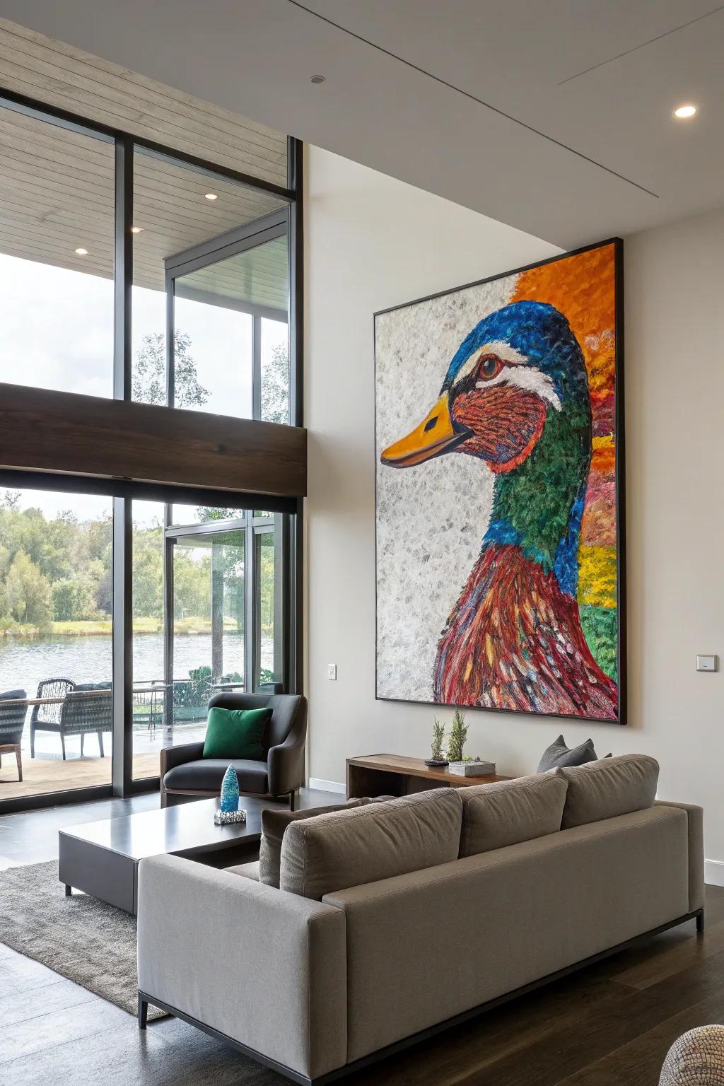 Abstract waterfowl art extends a modern inflection to conventional aesthetic.
