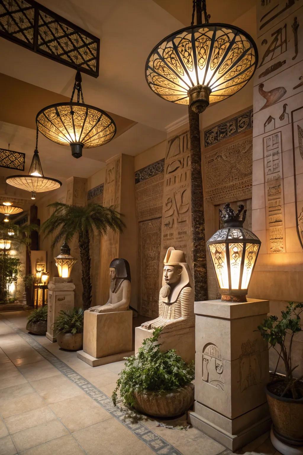 Subtle lighting enhances the comfortable and mysterious atmosphere.