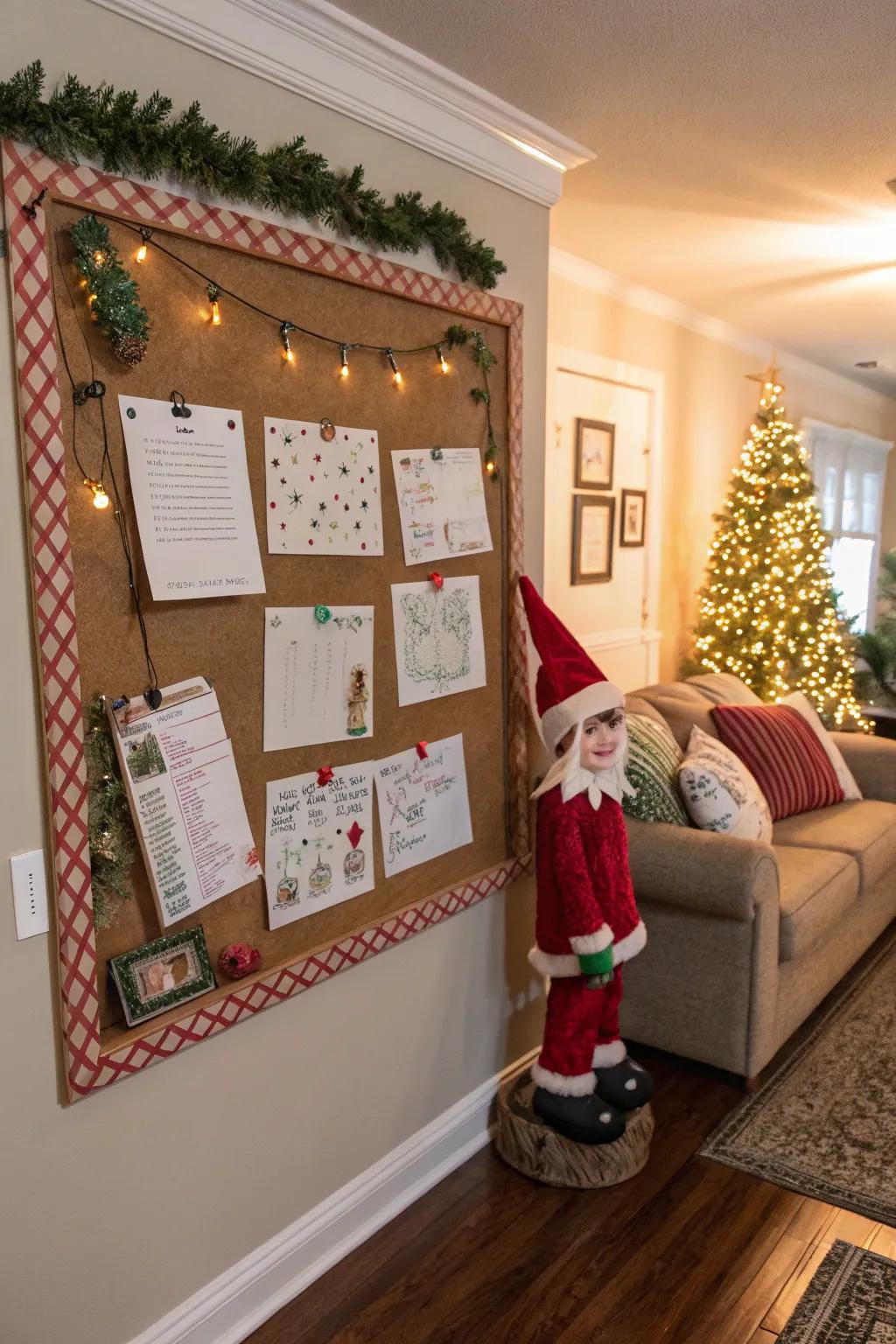 Maintain the holiday spirit vibrantly with an elf communication board.