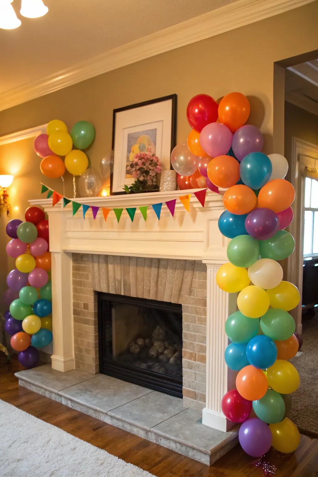 Incorporate a burst of amusement utilizing vibrant spheres within your hearth.