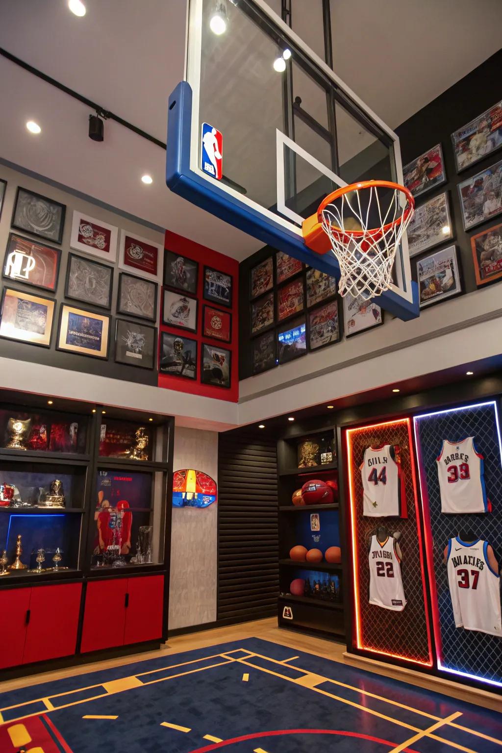Relive the excitement of sports events within a dedicated space designed for your top games.