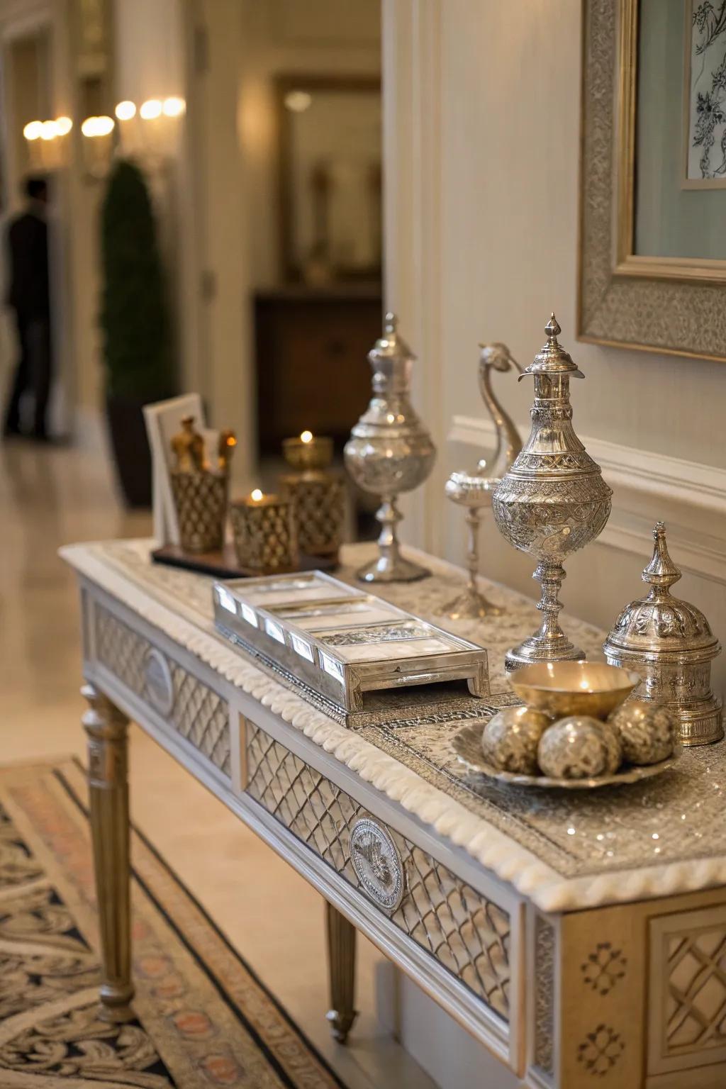 Ornaments and carvings infuse distinctive character into your entry area.