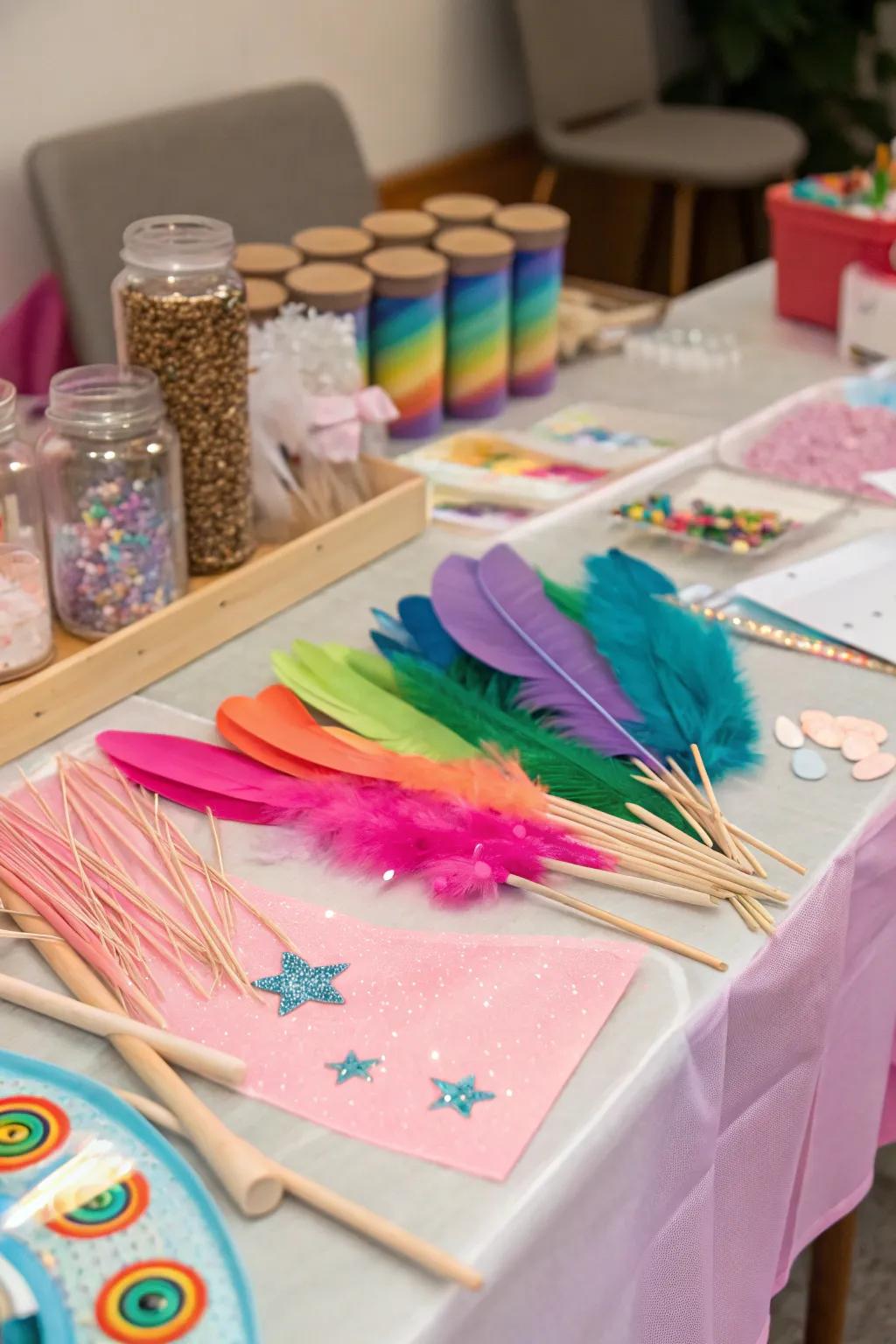 A DIY craft station for designing fairy magic.