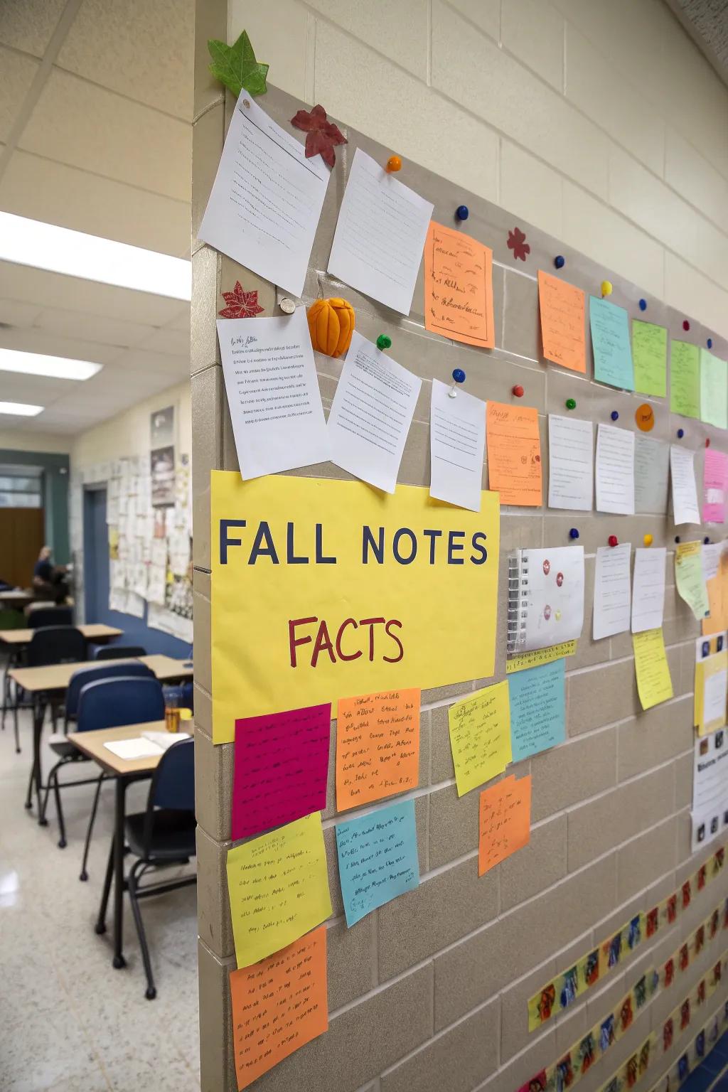 Harvest-themed wall to showcase student learning.