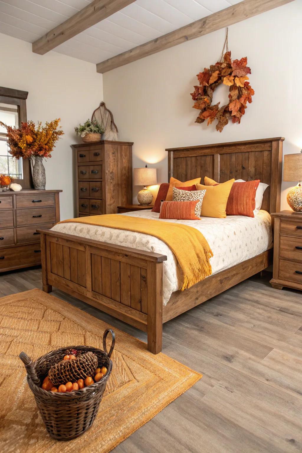 Rustic elements evoke a sense of cozy charm.