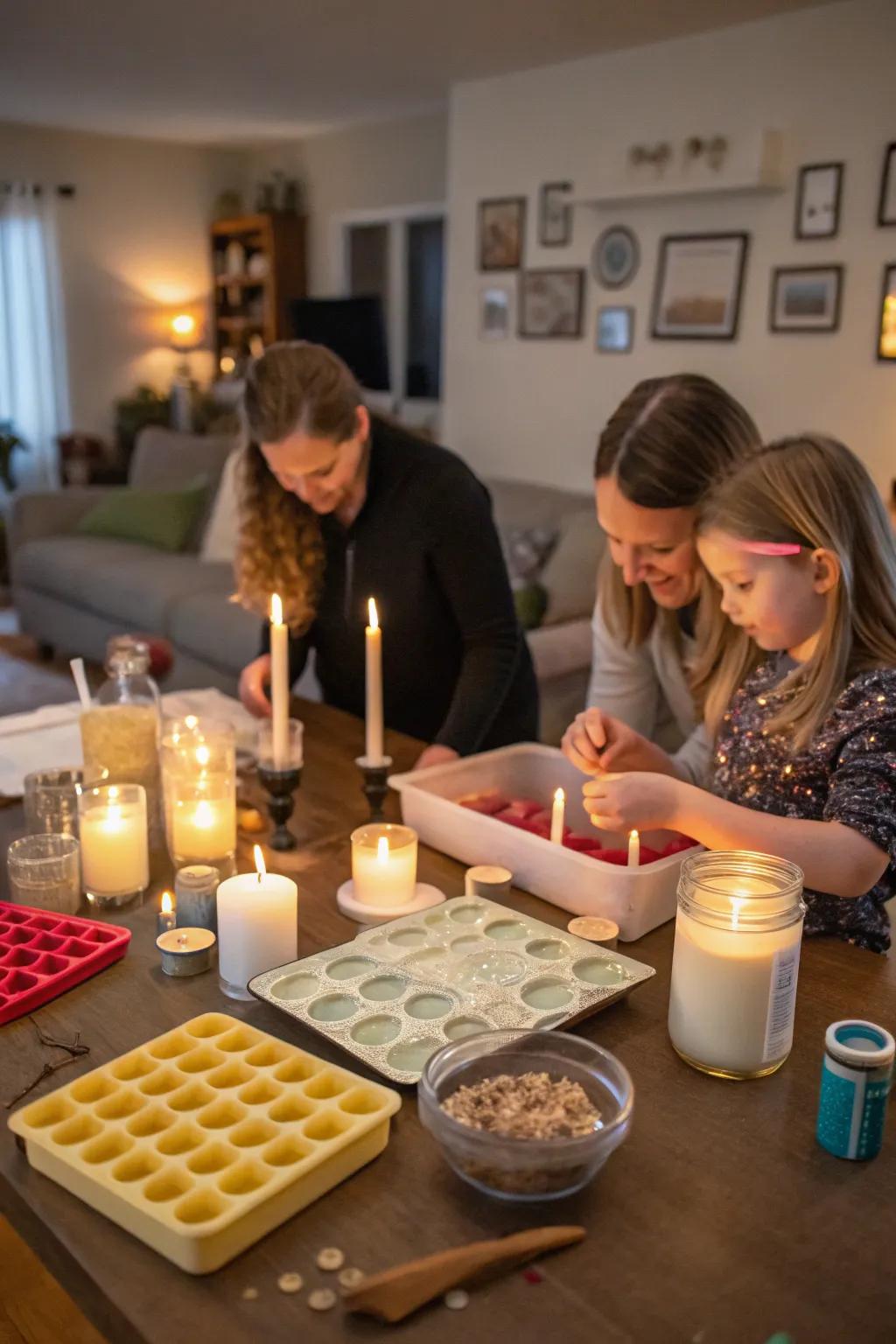 Create your own scented candles for a warm holiday atmosphere.