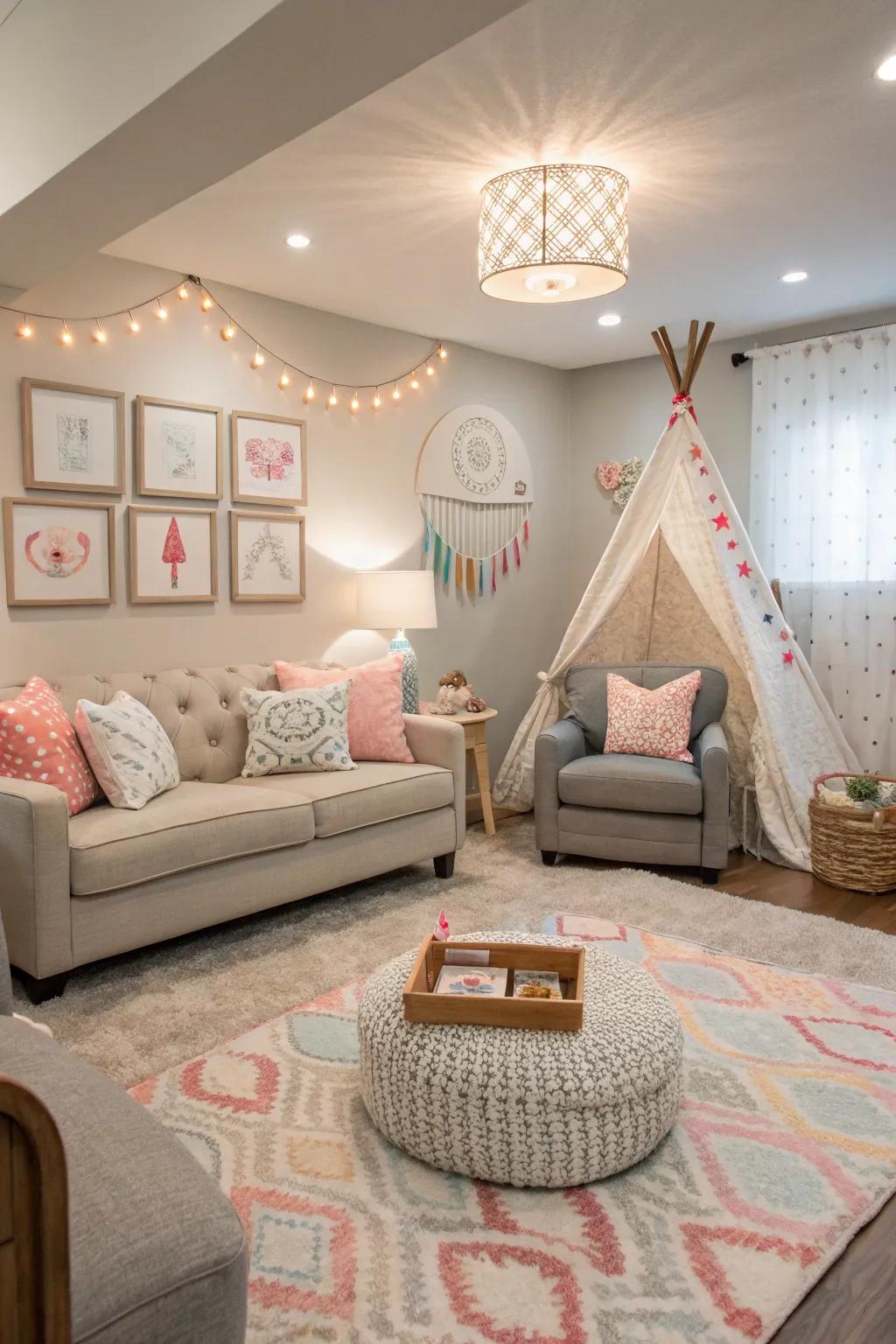 Fun decor adds charm without compromising style.