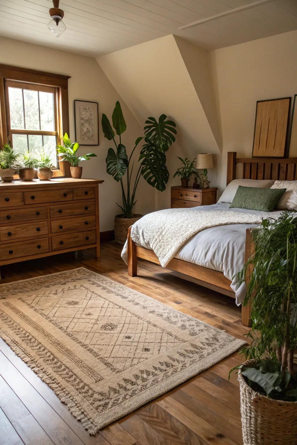 Natural tones in rugs make a natural and balanced atmosphere.