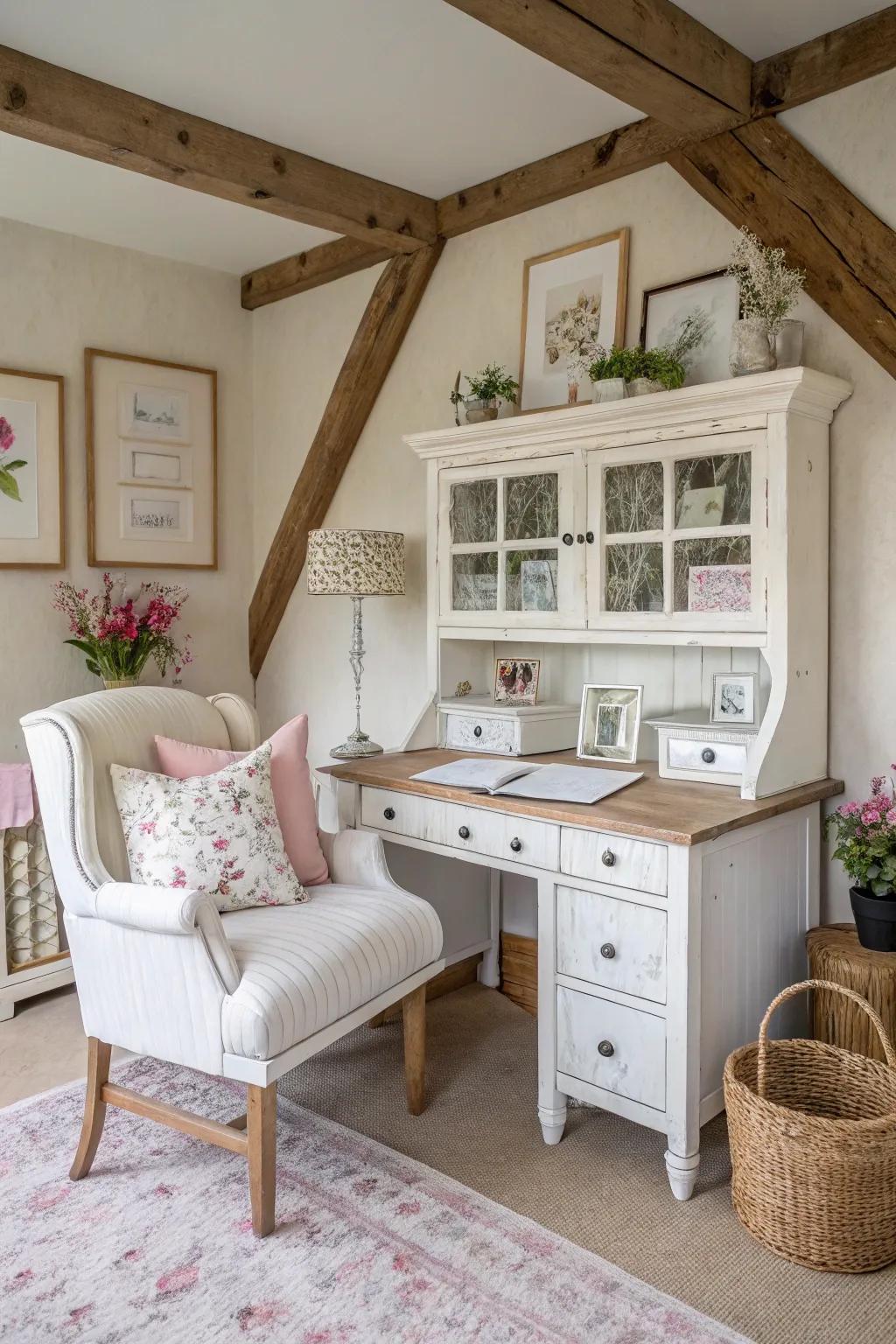 Distressed charm style adds softness and charm to your space.