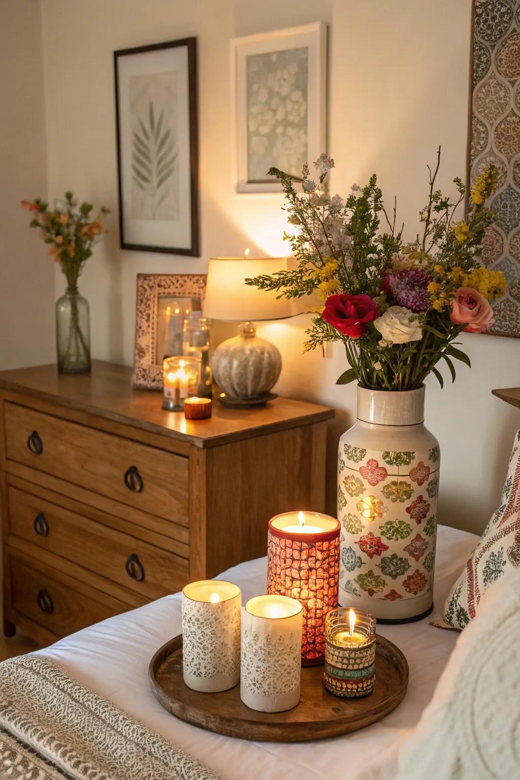 Personalized ornamental highlights enhancing the space’s character.