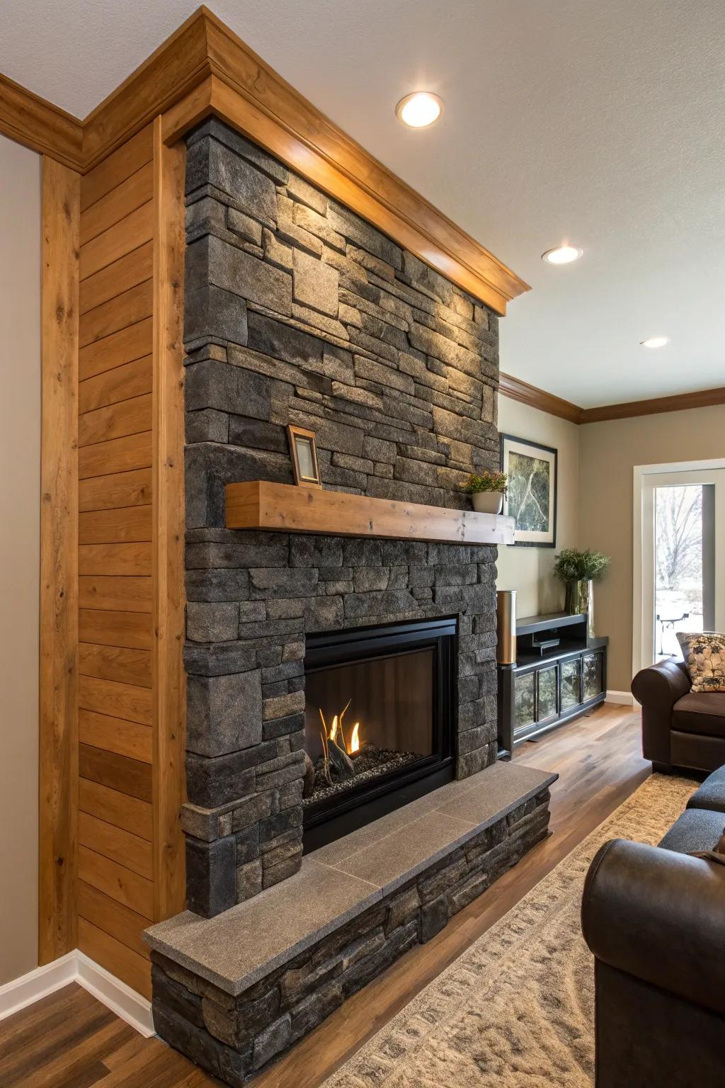 Create a striking focal point with an accent wall around your fireplace.