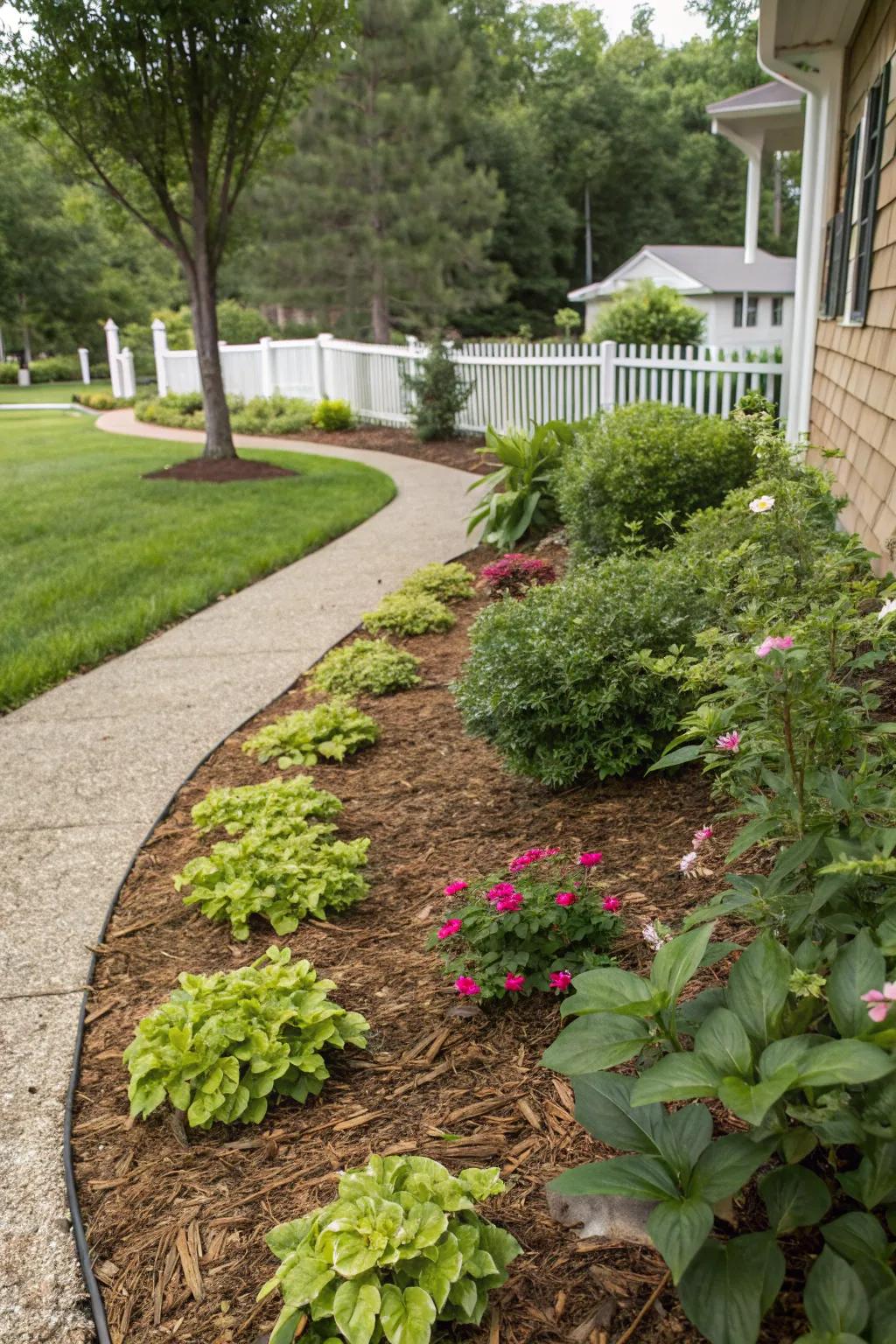 Ground cover and mulch boost aesthetic appeal and minimize weed growth