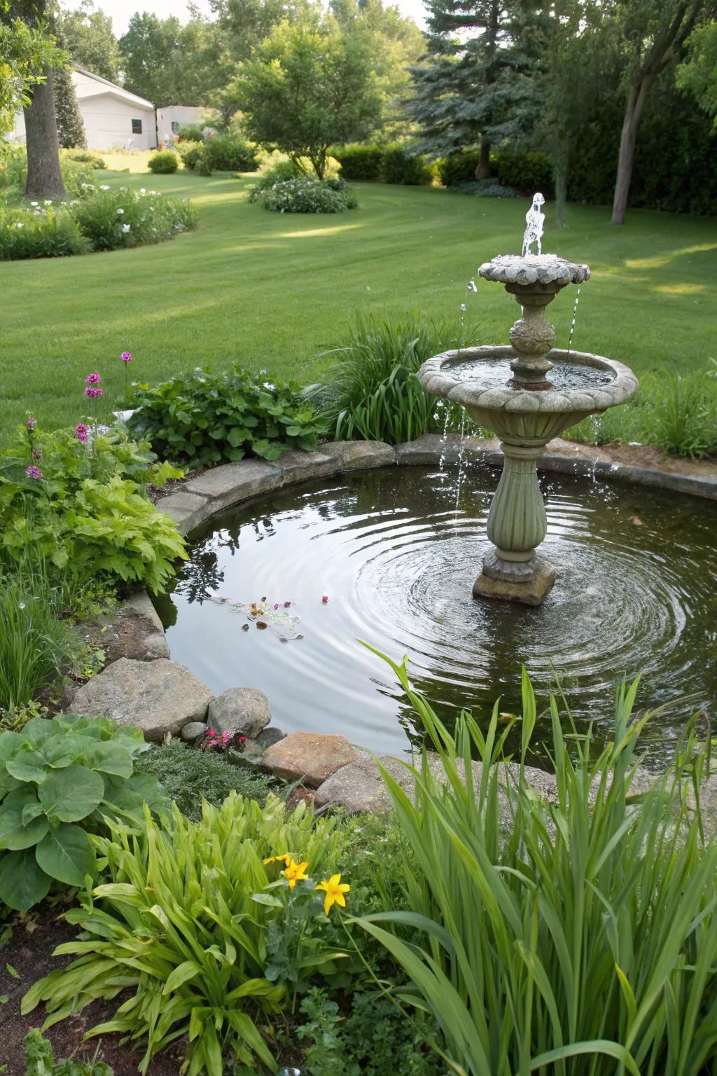 Water features add tranquility and a focal point to your front garden.