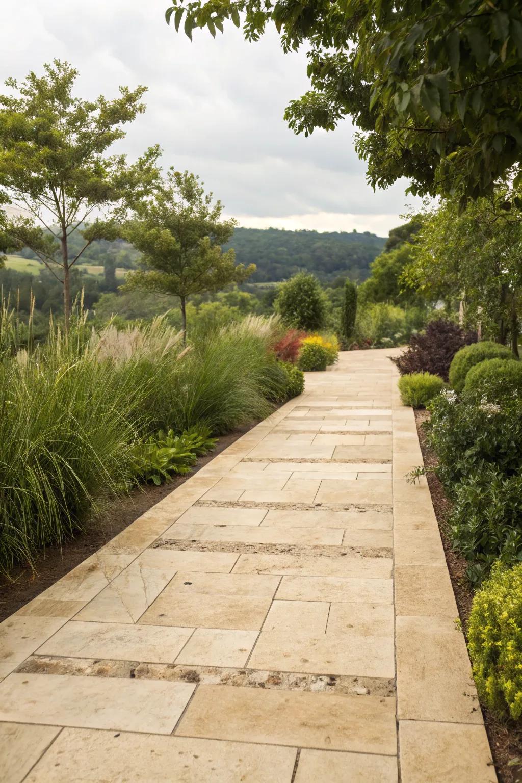 Tuffstone pavers bestow warmth and luxury upon your entrance.